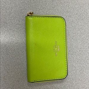 Neon Yellow Coach Coin pouch
